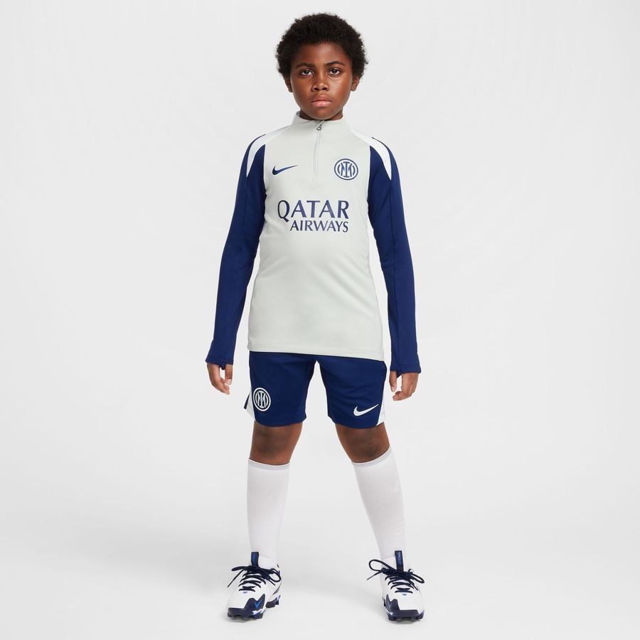 Inter Training Shirt Dri-FIT Strike Drill - Grey Haze/Blue Void/Ghost Aqua Kids-SoccerKits Hub | Buy Soccer Jerseys Online