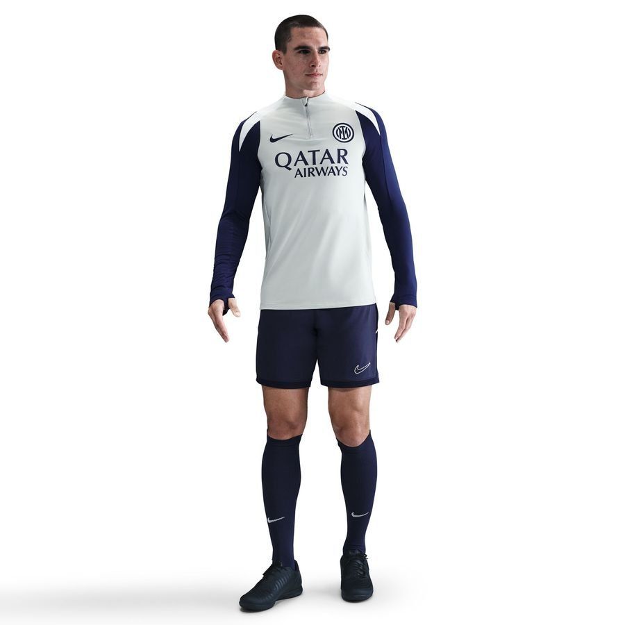 Inter Training Shirt Dri-FIT Strike Drill - Grey Haze/Blue Void/Ghost Aqua - Men's-SoccerKits Hub | Buy Soccer Jerseys Online