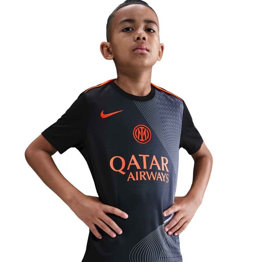 Inter Training T-Shirt Dri-FIT Academy Pro Pre Match 3rd - Black/Thunder Blue/Safety Orange Kids-SoccerKits Hub | Buy Soccer Jerseys Online