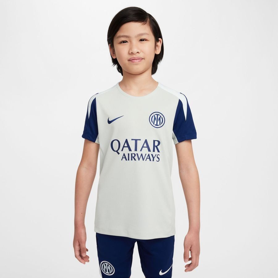 Inter Training T-Shirt Dri-FIT Strike - Grey Haze/Blue Void/Ghost Aqua Kids-SoccerKits Hub | Buy Soccer Jerseys Online