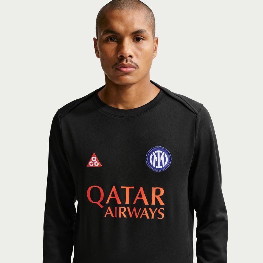 Inter X ACG Training Shirt Dri-FIT Academy Pro Pre Match Warm 4th - Black/Safety Orange - Men's-SoccerKits Hub | Buy Soccer Jerseys Online