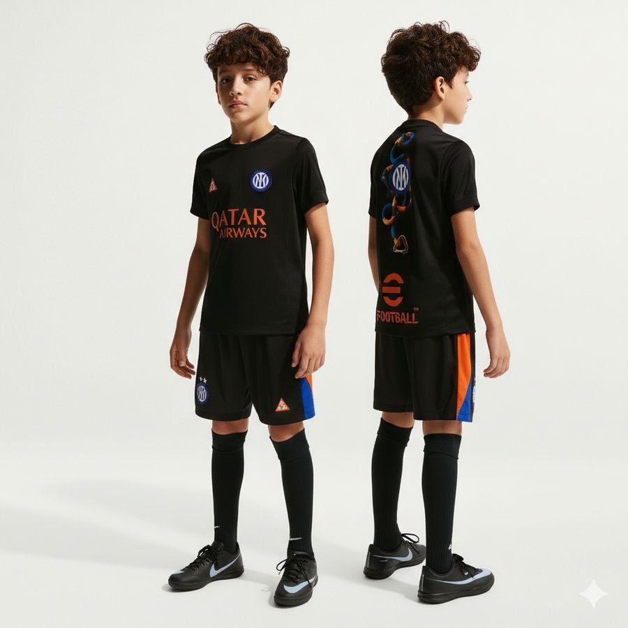 Inter X ACG Training T-Shirt Dri-FIT Academy Pro Pre Match 4th - Black/Safety Orange Kids-SoccerKits Hub | Buy Soccer Jerseys Online