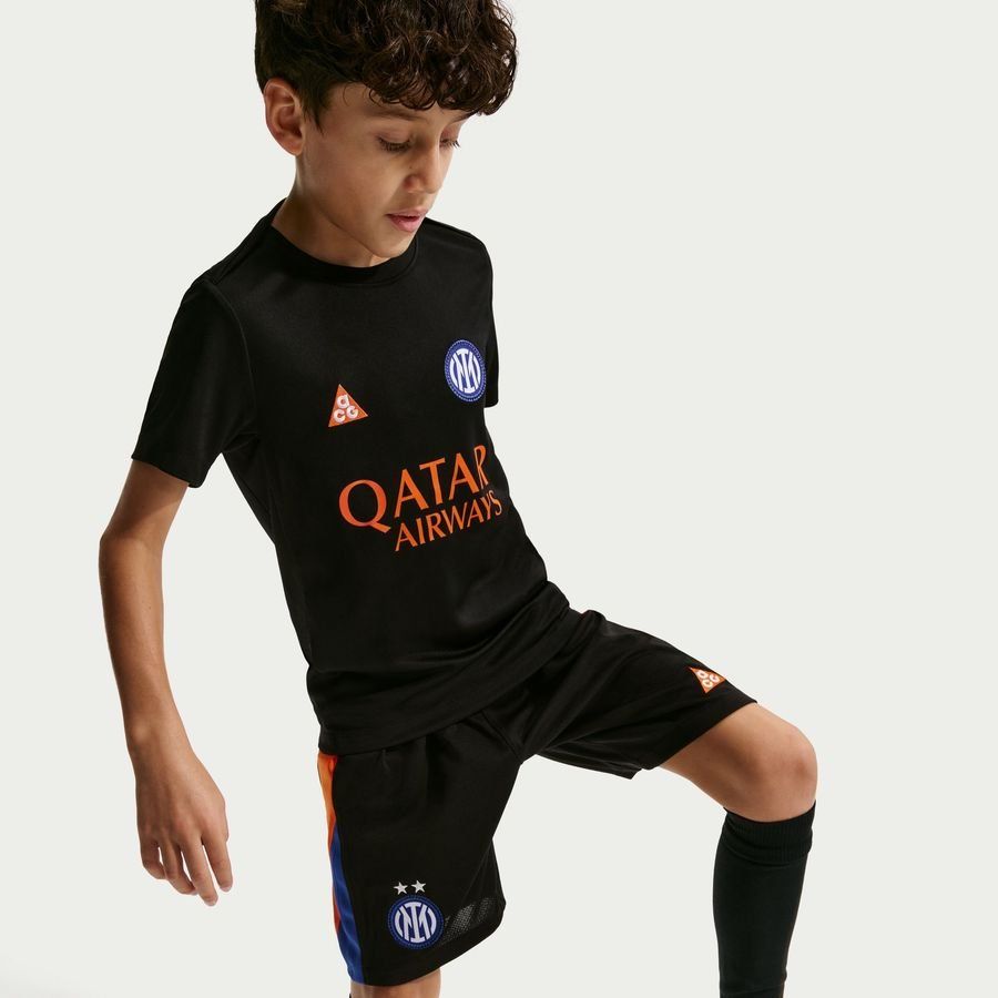 Inter X ACG Training T-Shirt Dri-FIT Academy Pro Pre Match 4th - Black/Safety Orange Kids-SoccerKits Hub | Buy Soccer Jerseys Online