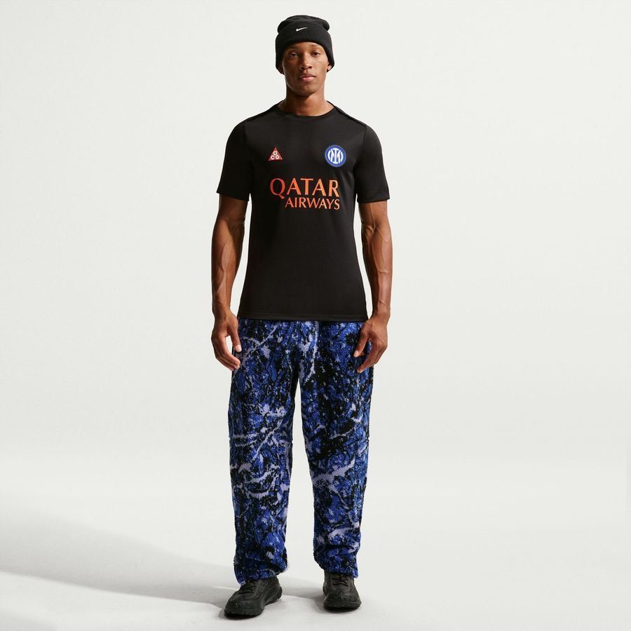 Inter X ACG Training T-Shirt Dri-FIT Academy Pro Pre Match 4th - Black/Safety Orange - Men's-SoccerKits Hub | Buy Soccer Jerseys Online