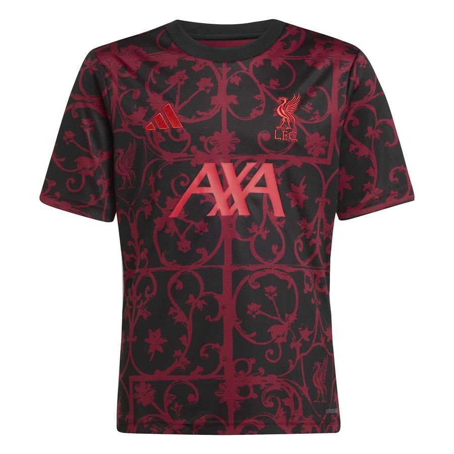 Liverpool Training T-Shirt Pre Match - Black/Pure Ruby Kids-SoccerKits Hub | Buy Soccer Jerseys Online