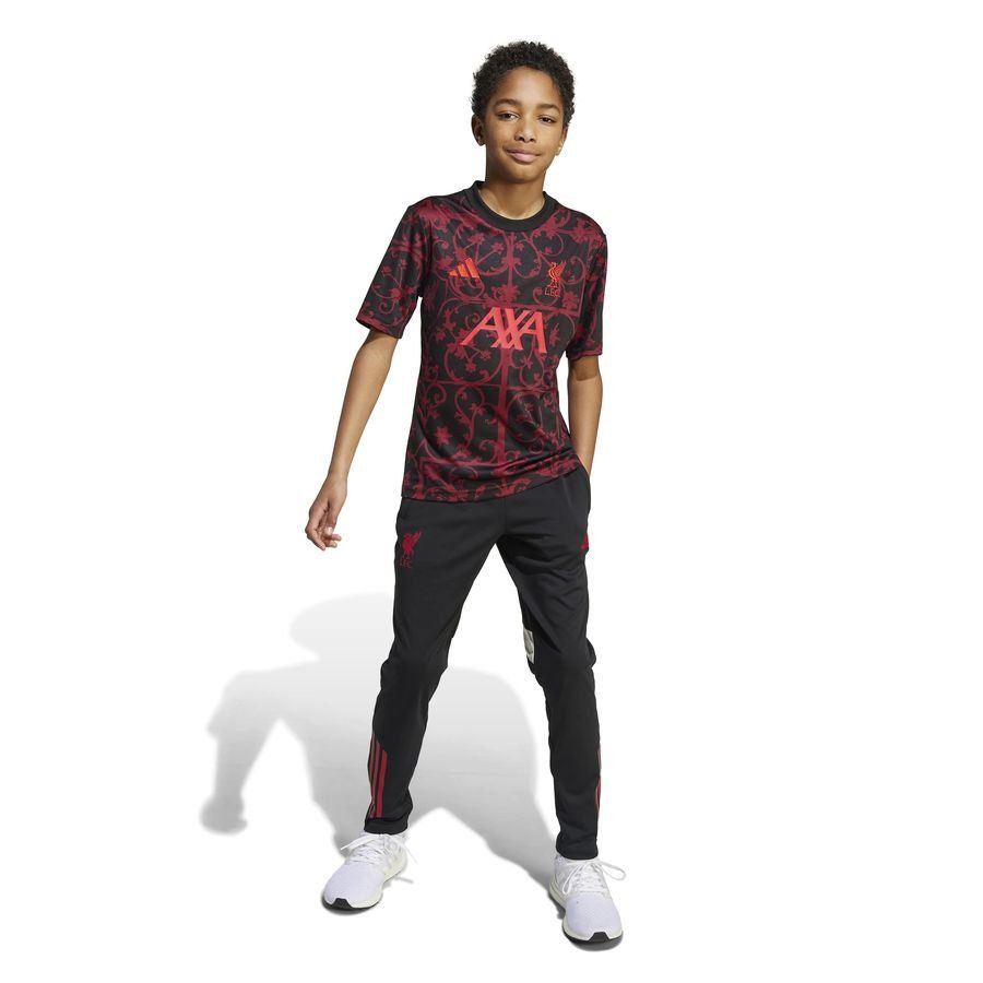 Liverpool Training T-Shirt Pre Match - Black/Pure Ruby Kids-SoccerKits Hub | Buy Soccer Jerseys Online