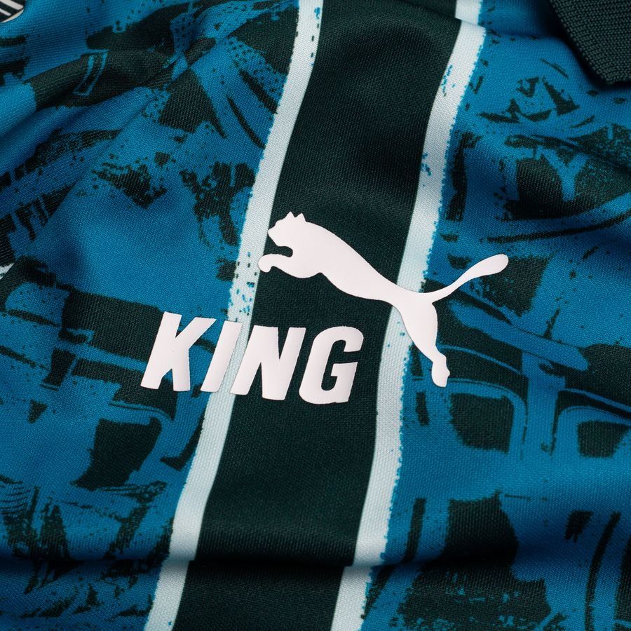 MCFC KING Retro Jersey Tropical Blue-Deep Navy - Men's-SoccerKits Hub | Buy Soccer Jerseys Online