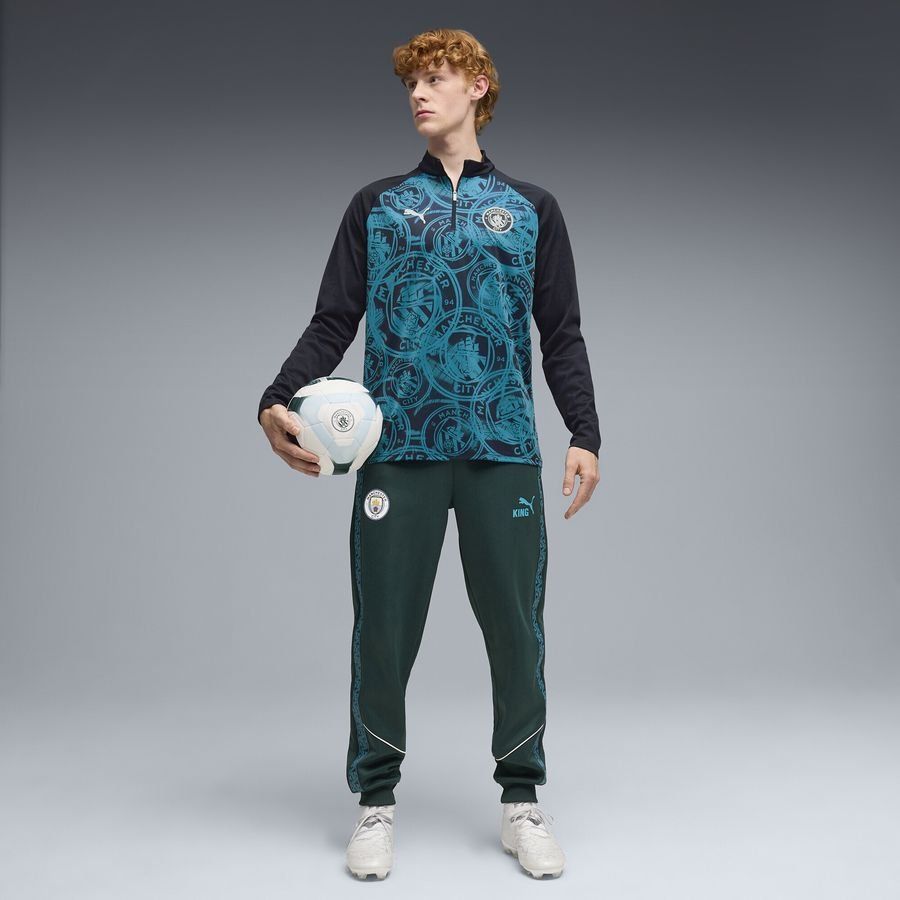 Manchester City Training Shirt Pre Match 1/4 Zip - Deep Navy/Tropical Blue - Men's-SoccerKits Hub | Buy Soccer Jerseys Online