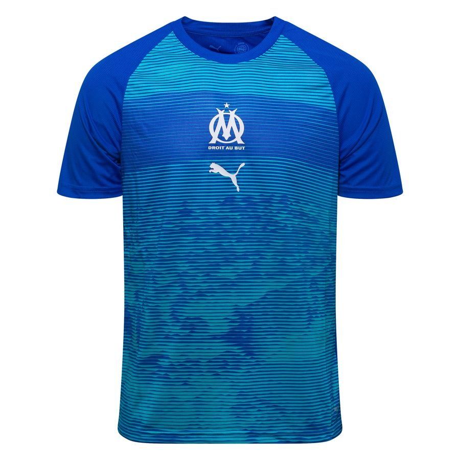Marseille Training T-Shirt Pre Match - Royal Sapphire/Team Aqua - Men's-SoccerKits Hub | Buy Soccer Jerseys Online