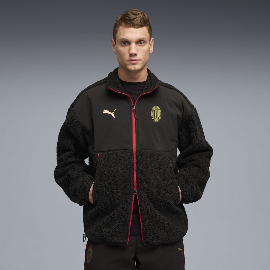Milan Sherpa Jacket Pumatech Soft Tech - Black - Men's-SoccerKits Hub | Buy Soccer Jerseys Online