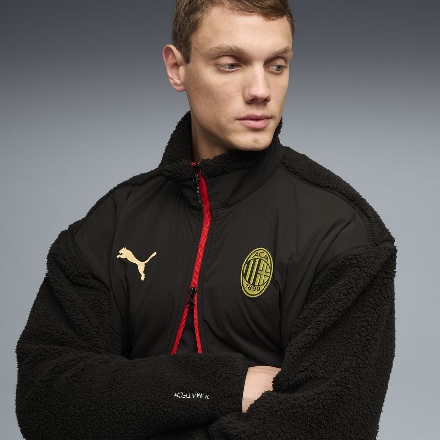 Milan Sherpa Jacket Pumatech Soft Tech - Black - Men's-SoccerKits Hub | Buy Soccer Jerseys Online