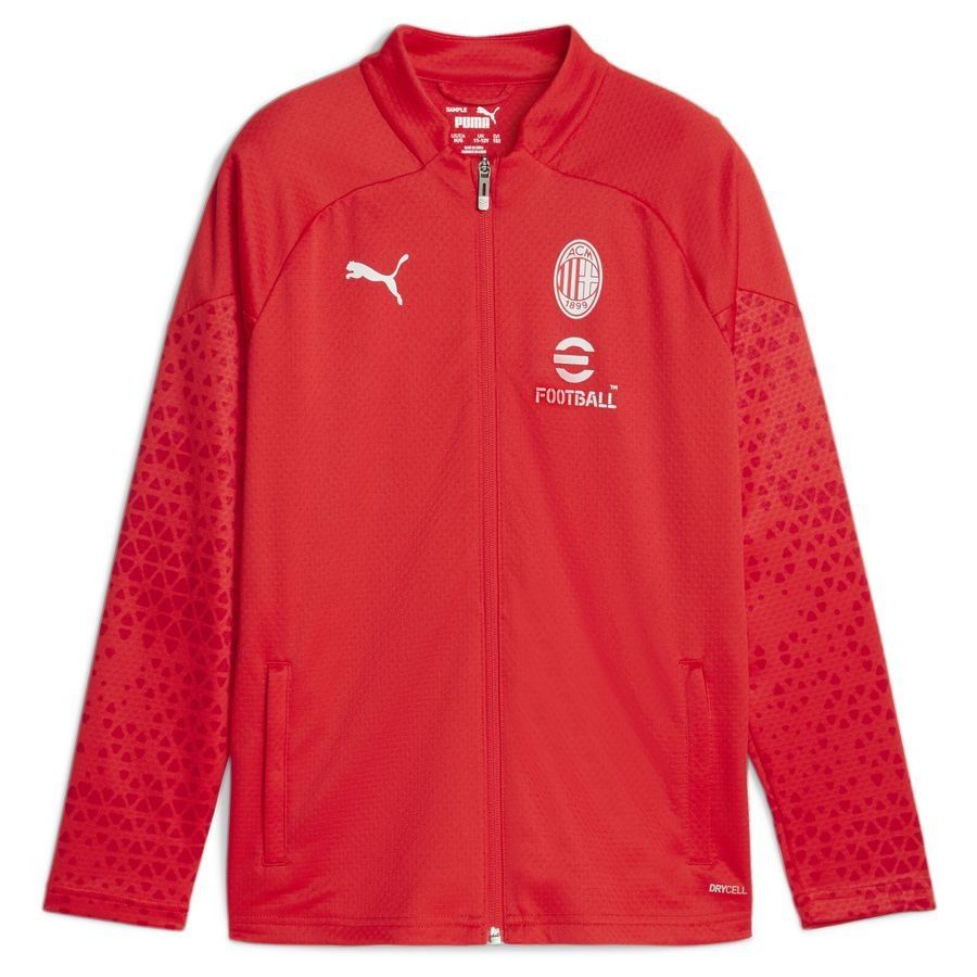 Milan Training Jacket - Red/Feather Grey Kids-SoccerKits Hub | Buy Soccer Jerseys Online