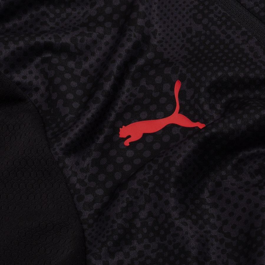 Milan Training Shirt 1/4 Zip - PUMA Black/For All Time Red Kids-SoccerKits Hub | Buy Soccer Jerseys Online