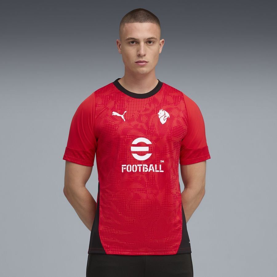 Milan Training T-Shirt - For All Time Red/PUMA Black - Men's-SoccerKits Hub | Buy Soccer Jerseys Online