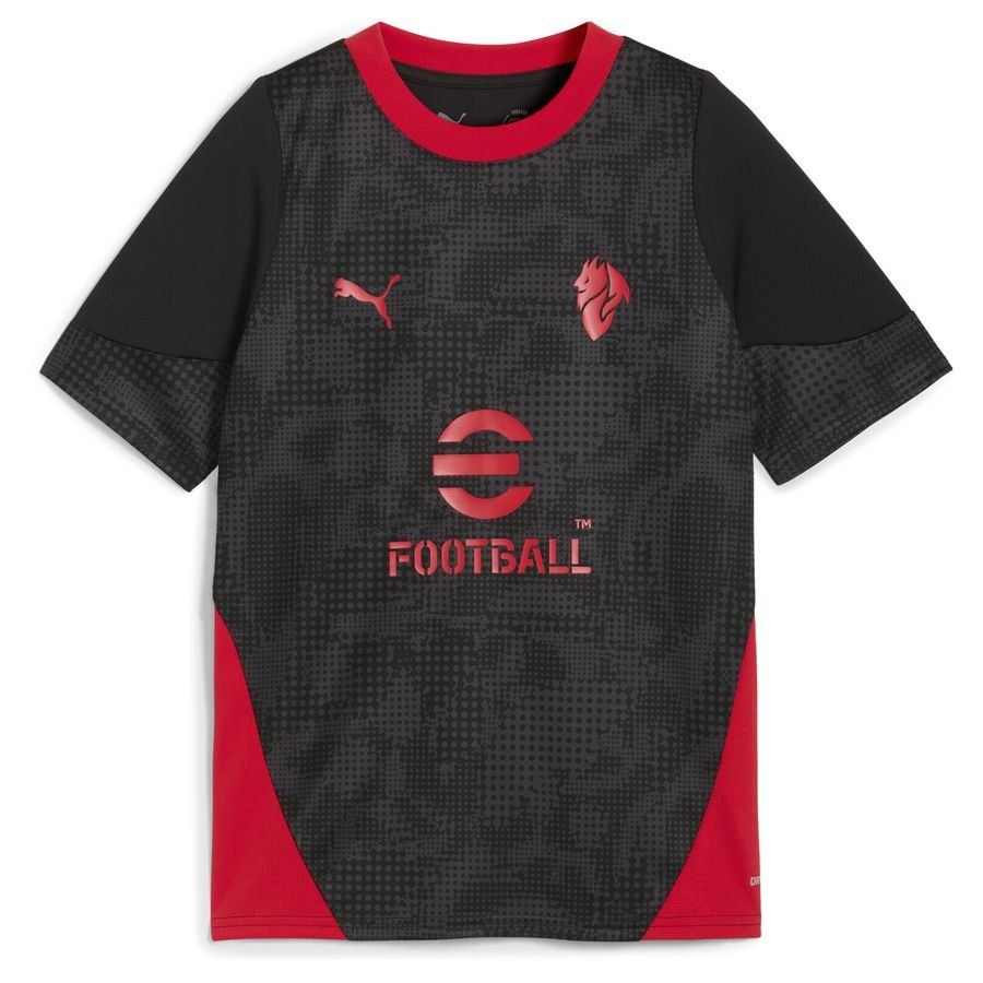 Milan Training T-Shirt - PUMA Black/For All Time Red Kids-SoccerKits Hub | Buy Soccer Jerseys Online