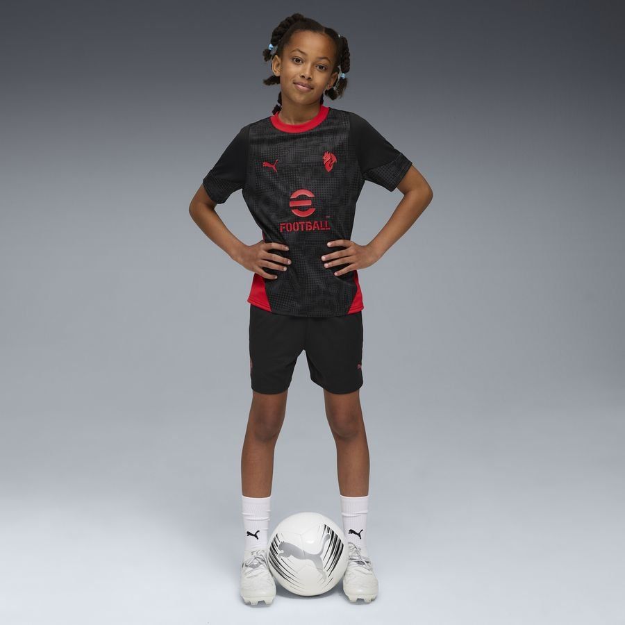 Milan Training T-Shirt - PUMA Black/For All Time Red Kids-SoccerKits Hub | Buy Soccer Jerseys Online