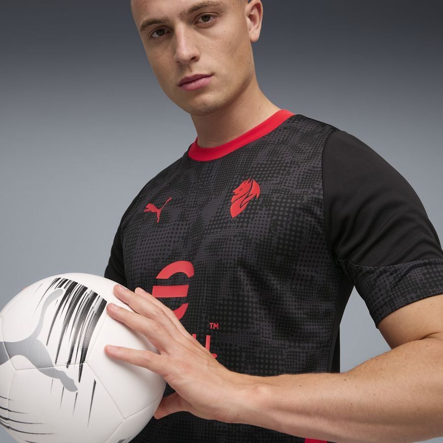 Milan Training T-Shirt - PUMA Black/For All Time Red - Men's-SoccerKits Hub | Buy Soccer Jerseys Online