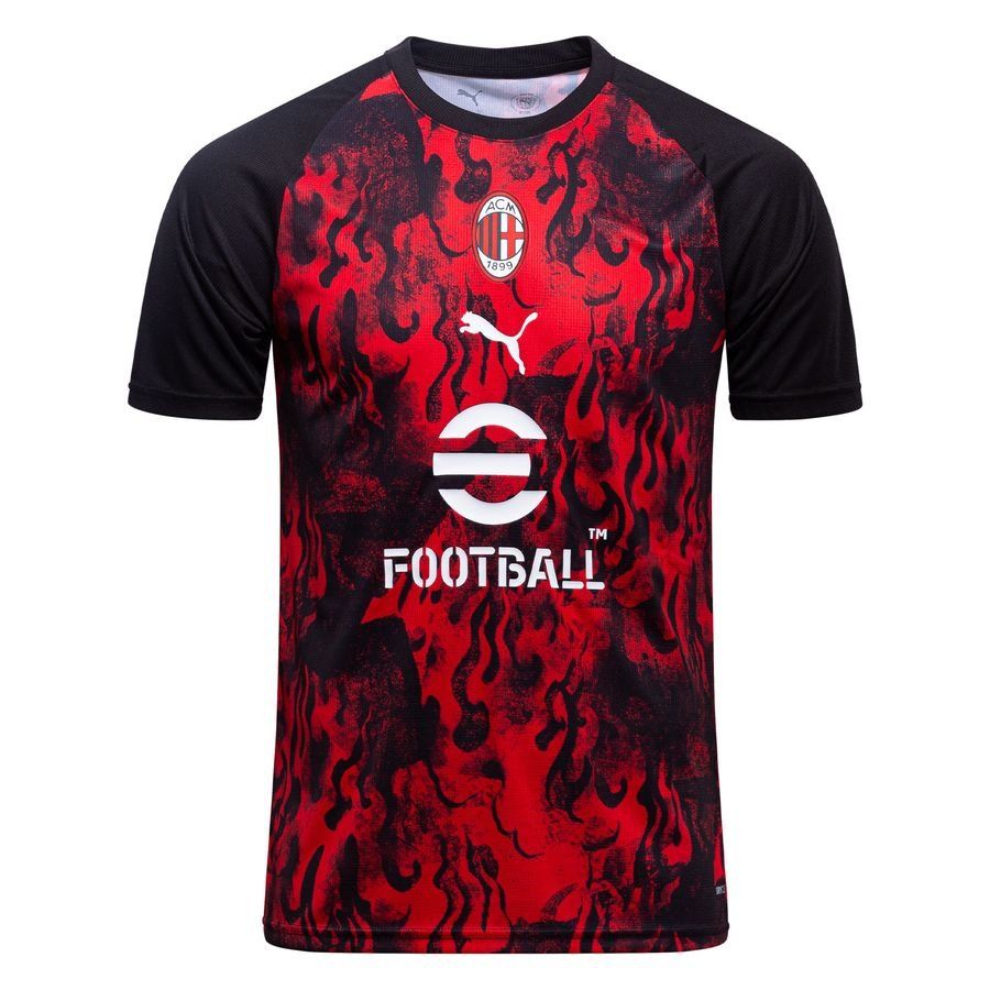 Milan Training T-Shirt Pre Match - For All Time Red/PUMA Black - Men's-SoccerKits Hub | Buy Soccer Jerseys Online