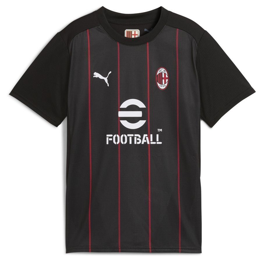 Milan Training T-Shirt Pre Match - PUMA Black/For All Time Red Kids-SoccerKits Hub | Buy Soccer Jerseys Online