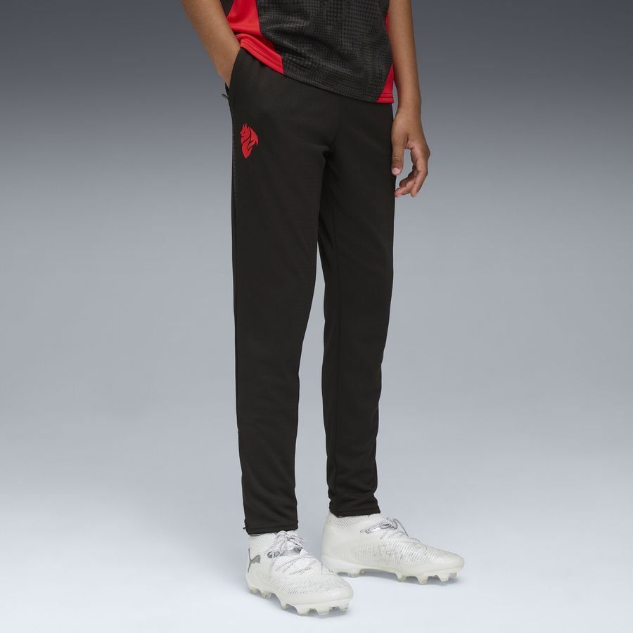 Milan Training Trousers - PUMA Black/For All Time Red Kids-SoccerKits Hub | Buy Soccer Jerseys Online