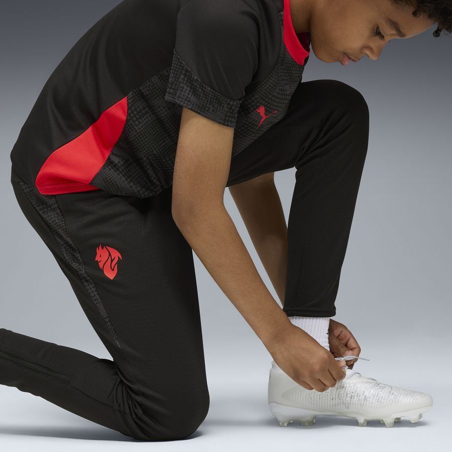 Milan Training Trousers - PUMA Black/For All Time Red Kids-SoccerKits Hub | Buy Soccer Jerseys Online
