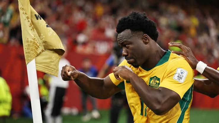 Socceroos Fan Cheering in Green and Gold