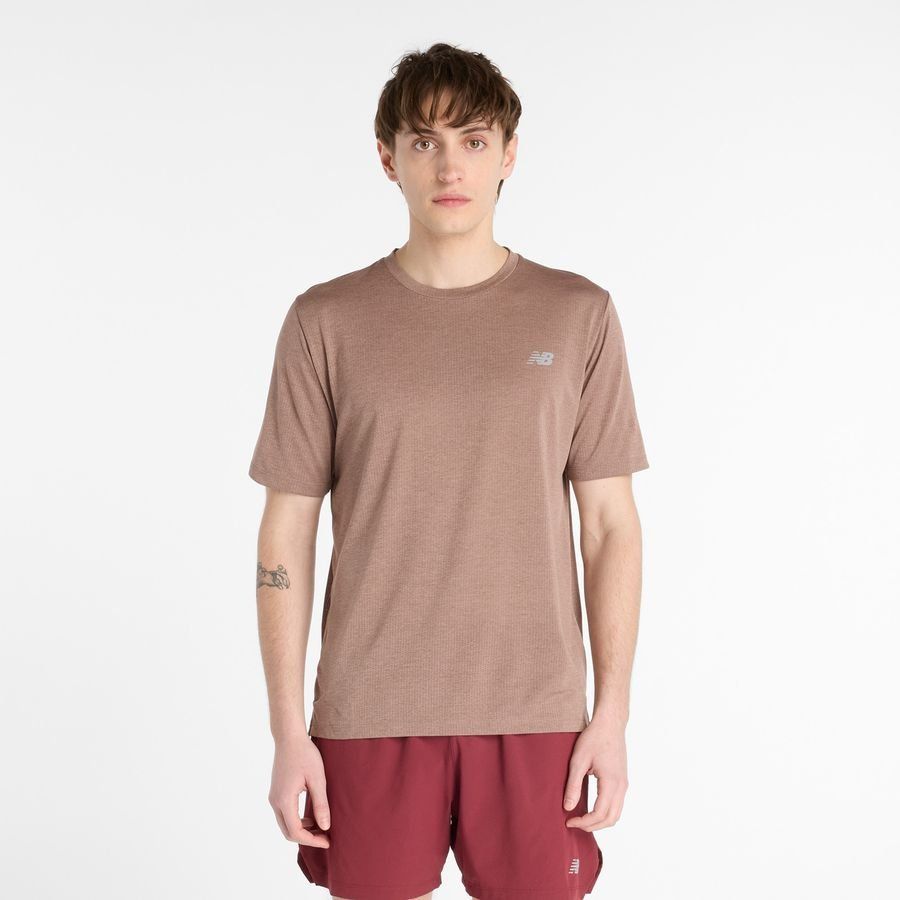 New Balance Running T-Shirt Athletics Run - Earth Shadow - Men's-SoccerKits Hub | Buy Soccer Jerseys Online