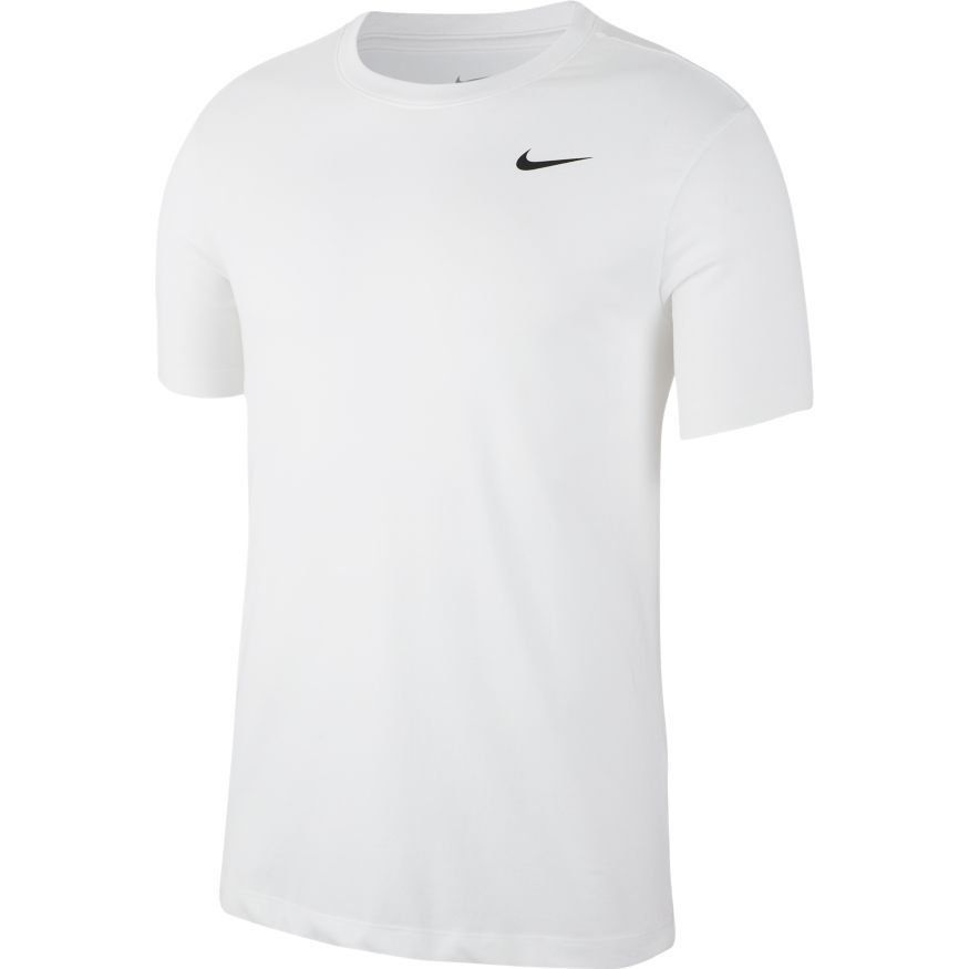 Nike Training T-Shirt Dri-FIT Solid Crew - White/Black - Men's-SoccerKits Hub | Buy Soccer Jerseys Online