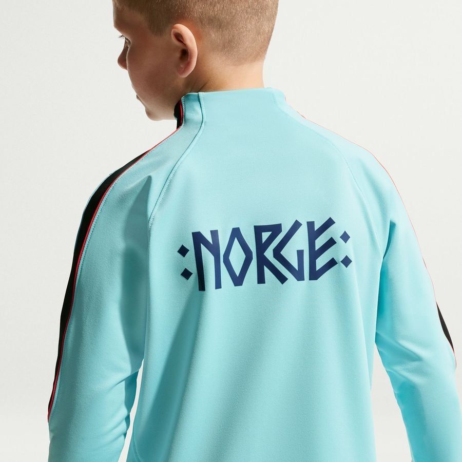 Norway Training Shirt Dri-FIT Strike Drill World Cup 2026 - Turquoise/Black/Chile Red Kids-SoccerKits Hub | Buy Soccer Jerseys Online
