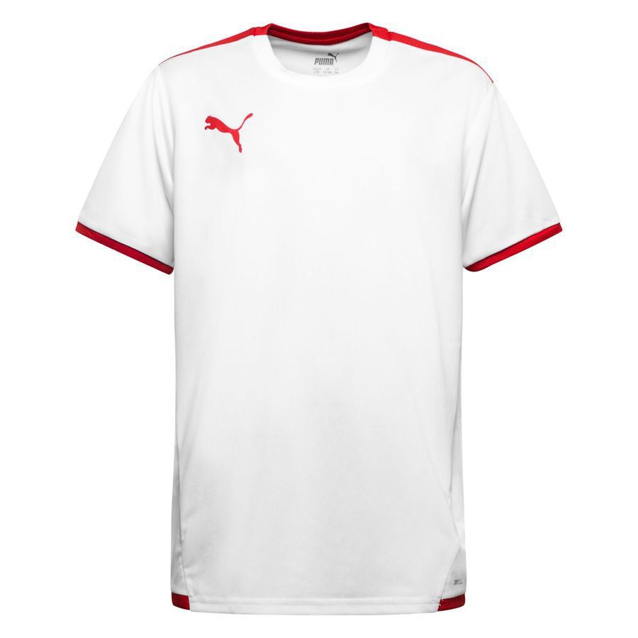 PUMA Training T-Shirt teamLIGA - White/Red - Men's-SoccerKits Hub | Buy Soccer Jerseys Online