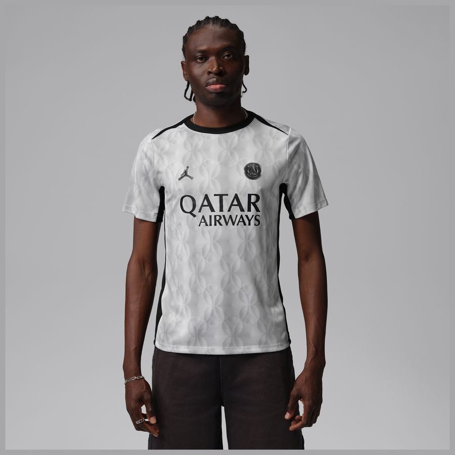 Paris Saint Germain Training T-Shirt Dri-FIT Academy Pro Pre Match Jordan x PSG Night Edition - Medium Grey Heather/Black - Men's-SoccerKits Hub | Buy Soccer Jerseys Online