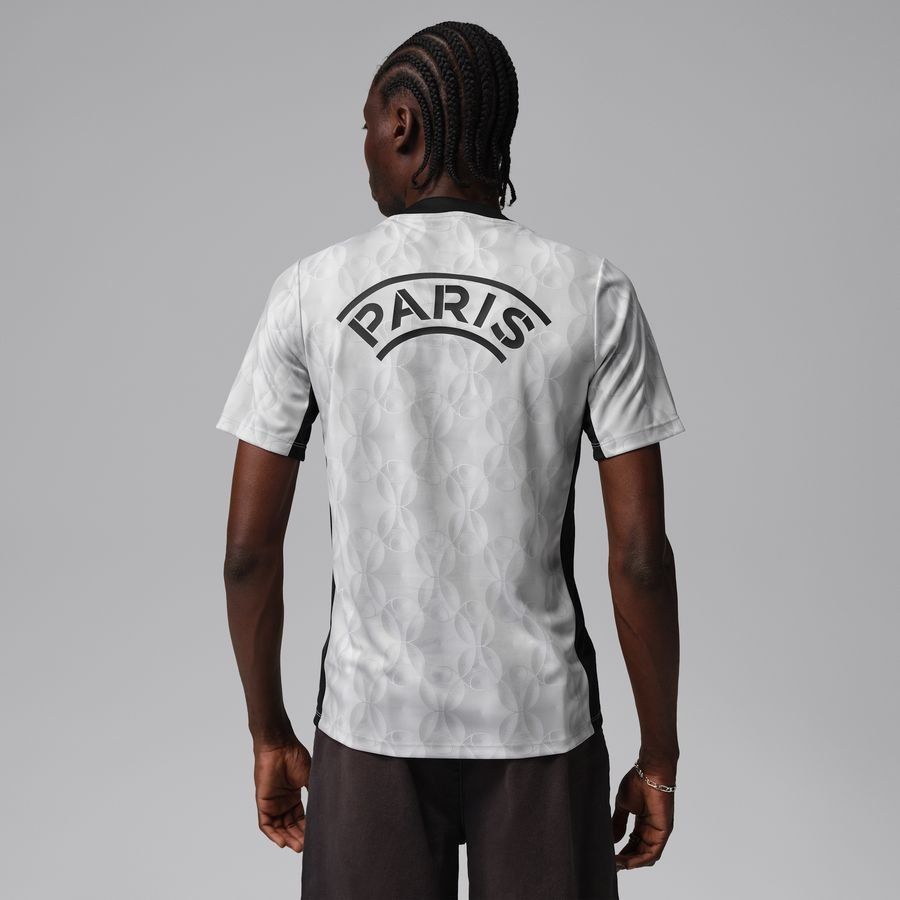 Paris Saint Germain Training T-Shirt Dri-FIT Academy Pro Pre Match Jordan x PSG Night Edition - Medium Grey Heather/Black - Men's-SoccerKits Hub | Buy Soccer Jerseys Online