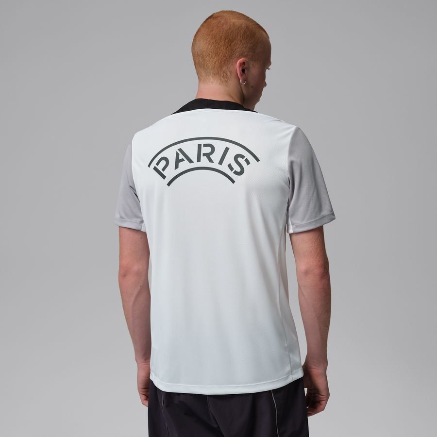 Paris Saint Germain Training T-Shirt Dri-FIT Strike Jordan x PSG Night Edition - White/Atmosphere Grey/Black - Men's-SoccerKits Hub | Buy Soccer Jerseys Online