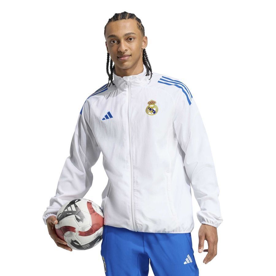 REAL EU PRE JKT WHITE - Men's-SoccerKits Hub | Buy Soccer Jerseys Online