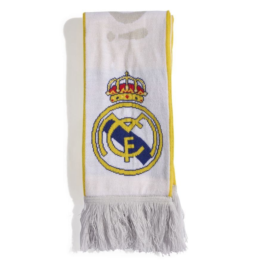 Real Madrid Scarf - White/Bold Gold/Light Solid Grey-SoccerKits Hub | Buy Soccer Jerseys Online