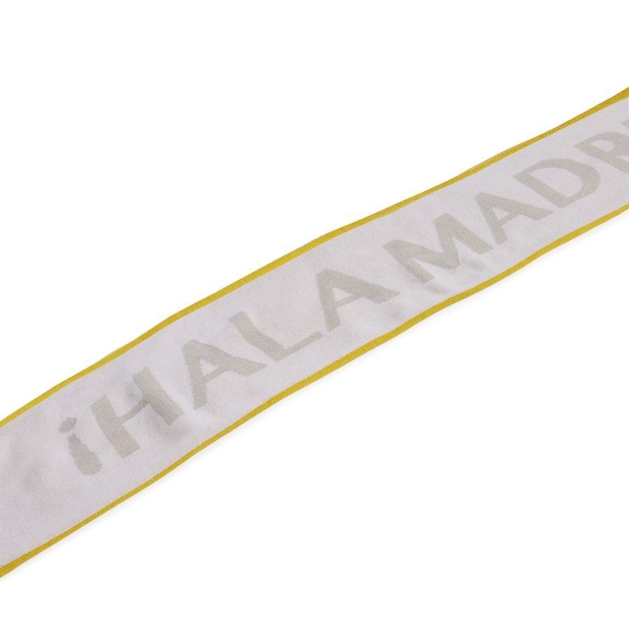 Real Madrid Scarf - White/Bold Gold/Light Solid Grey-SoccerKits Hub | Buy Soccer Jerseys Online