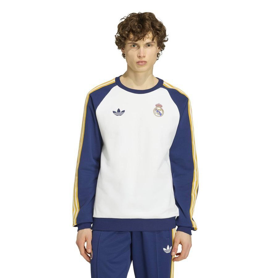 Real Madrid Sweatshirt OG - White/Dark Blue - Men's-SoccerKits Hub | Buy Soccer Jerseys Online
