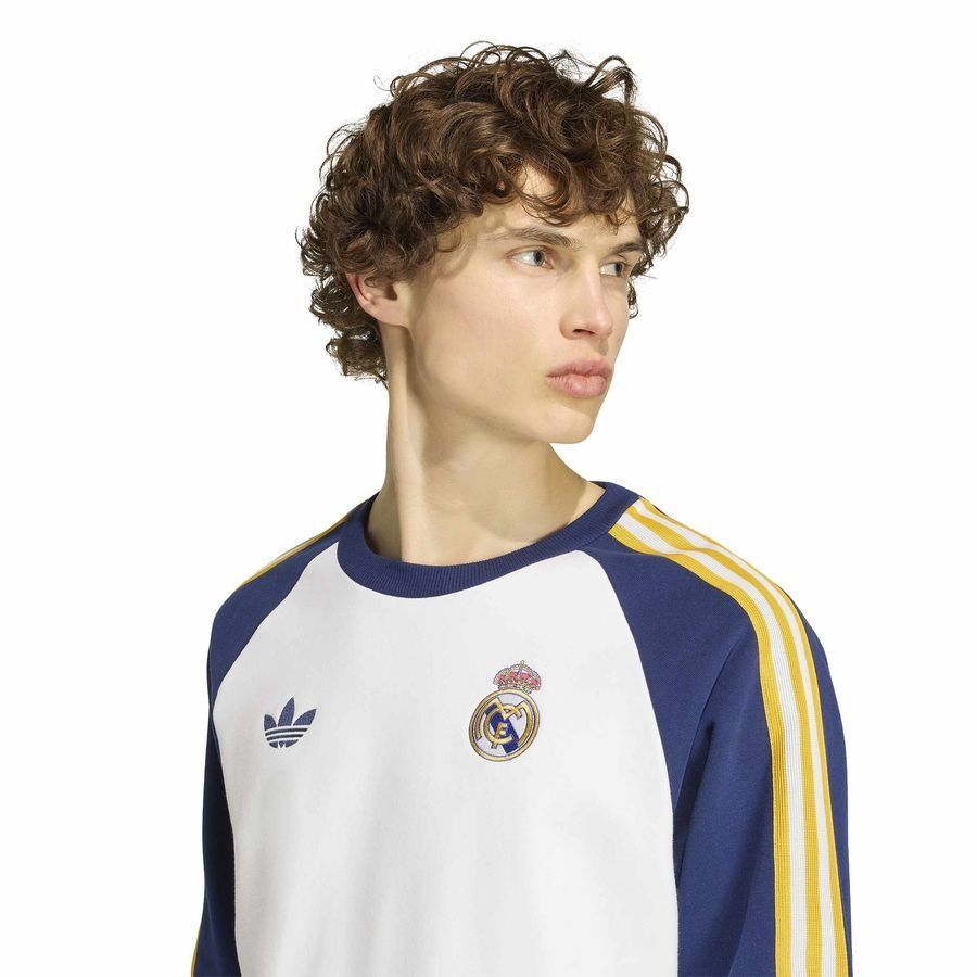 Real Madrid Sweatshirt OG - White/Dark Blue - Men's-SoccerKits Hub | Buy Soccer Jerseys Online