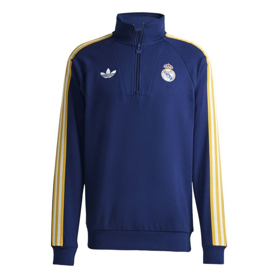 Real Madrid Track Top OG Half Zip - Dark Blue - Men's-SoccerKits Hub | Buy Soccer Jerseys Online