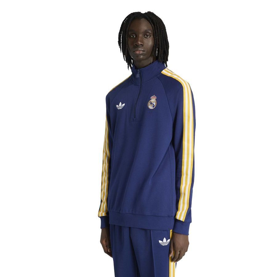Real Madrid Track Top OG Half Zip - Dark Blue - Men's-SoccerKits Hub | Buy Soccer Jerseys Online
