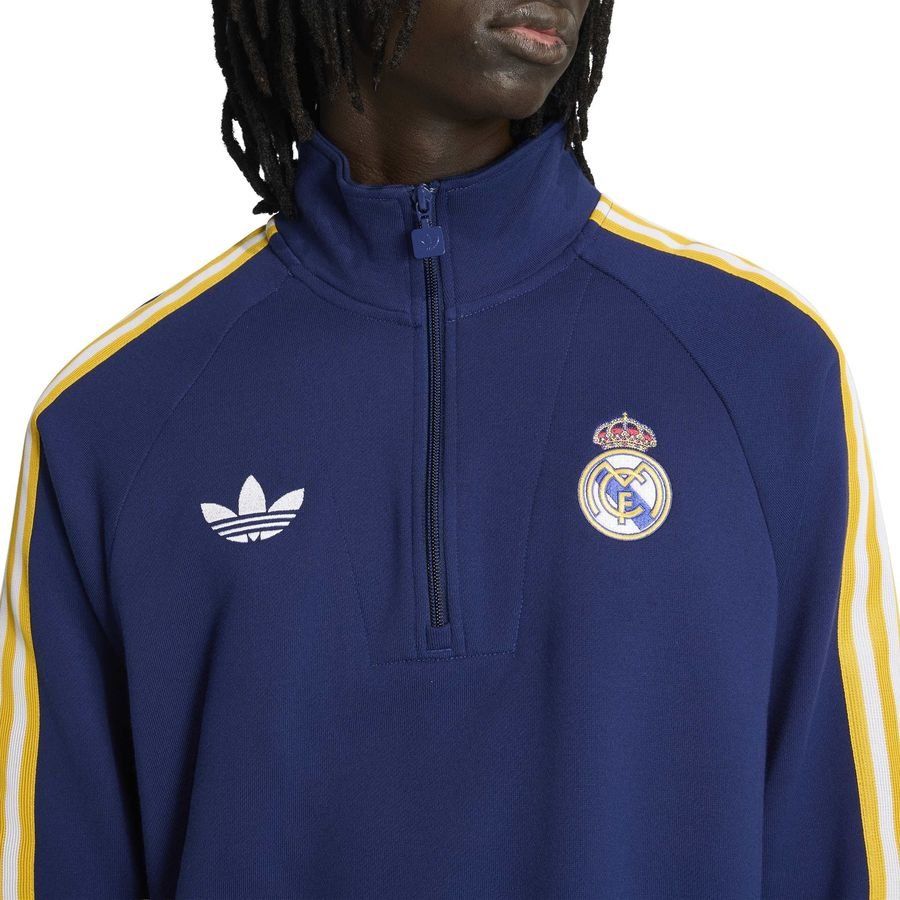 Real Madrid Track Top OG Half Zip - Dark Blue - Men's-SoccerKits Hub | Buy Soccer Jerseys Online