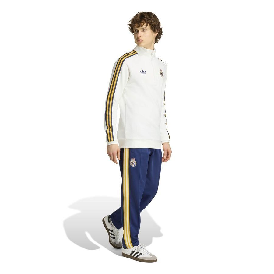 Real Madrid Track Top OG Half Zip - White - Men's-SoccerKits Hub | Buy Soccer Jerseys Online