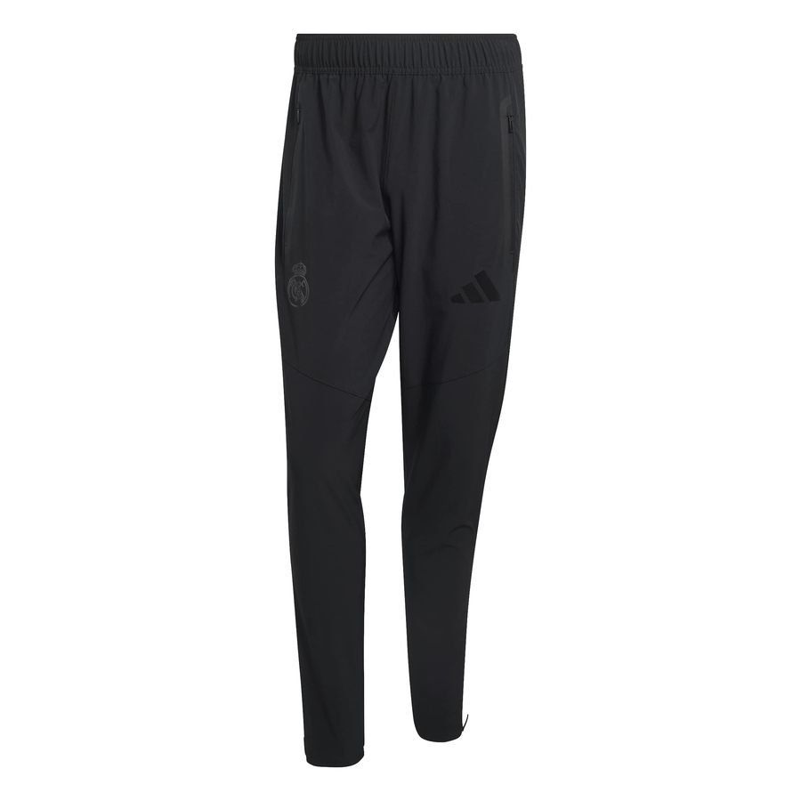 Real Madrid Training Trousers Vis Tech Travel - Black - Men's-SoccerKits Hub | Buy Soccer Jerseys Online