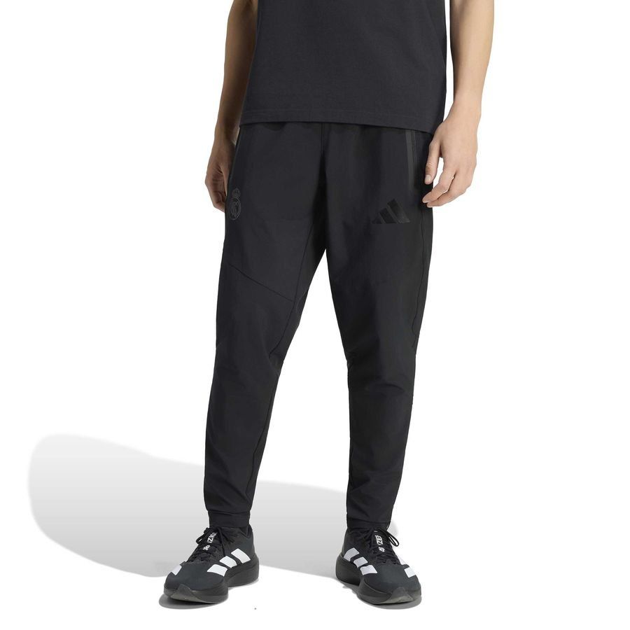 Real Madrid Training Trousers Vis Tech Travel - Black - Men's-SoccerKits Hub | Buy Soccer Jerseys Online