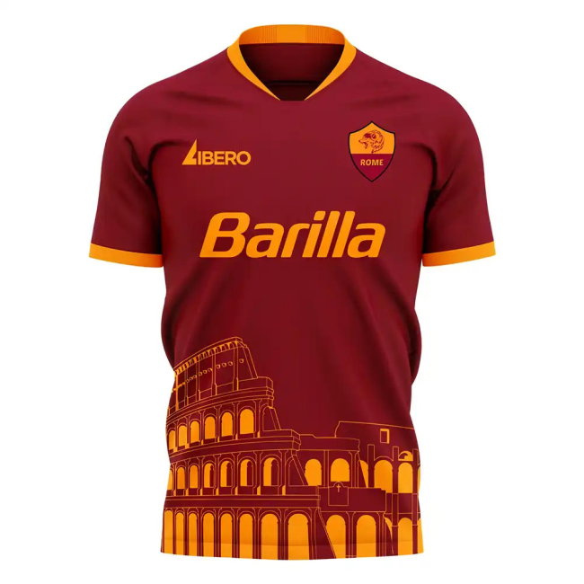 Roma 2025-2026 Home Concept Football Kit (Libero) (DE ROSSI 16)-SoccerKits Hub | Buy Soccer Jerseys Online