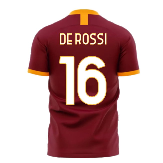 Roma 2025-2026 Home Concept Football Kit (Libero) - No Sponsor (DE ROSSI 16)-SoccerKits Hub | Buy Soccer Jerseys Online