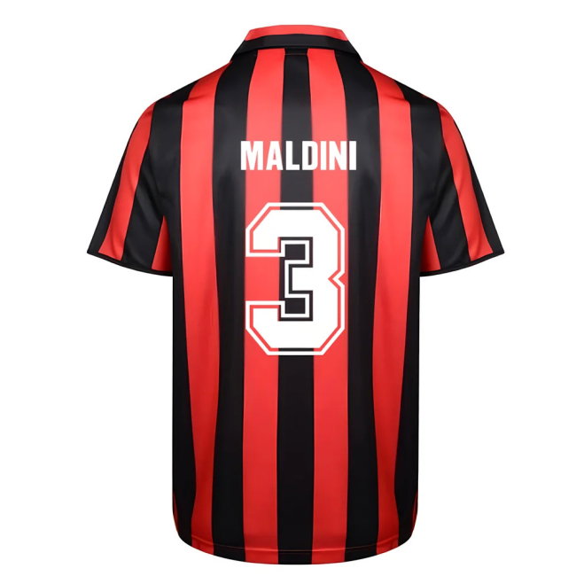 Score Draw Ac Milan 1988 Retro Football Shirt (MALDINI 3)-SoccerKits Hub | Buy Soccer Jerseys Online