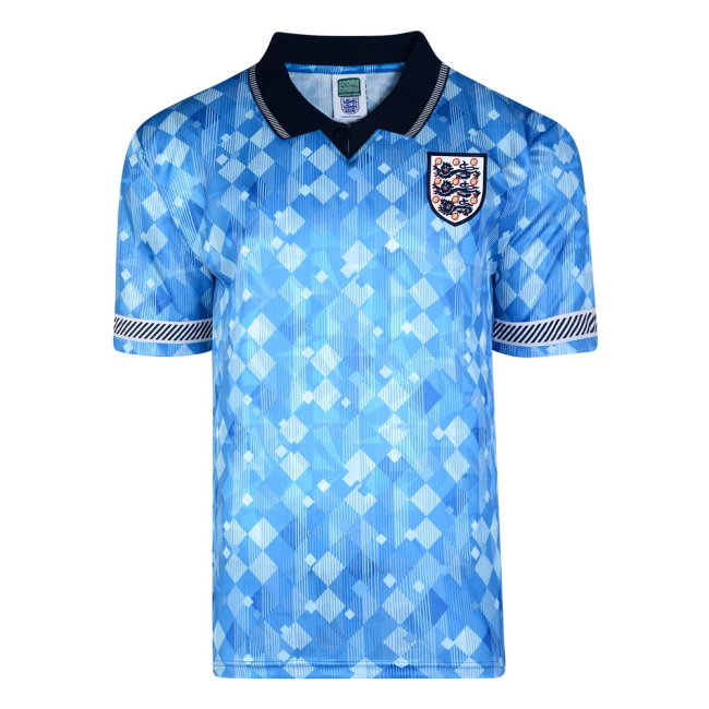 Score Draw England 1990 Third World Cup Finals Retro Football Shirt (Gascoigne 8)-SoccerKits Hub | Buy Soccer Jerseys Online