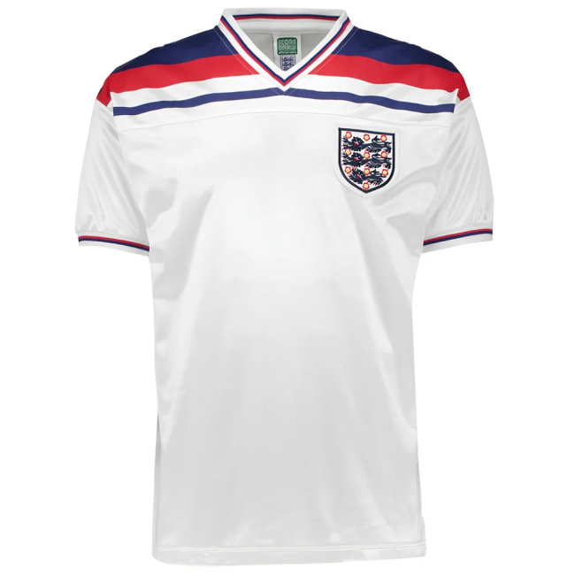 Score Draw England World Cup 1982 Home Shirt (Keegan 7)-SoccerKits Hub | Buy Soccer Jerseys Online
