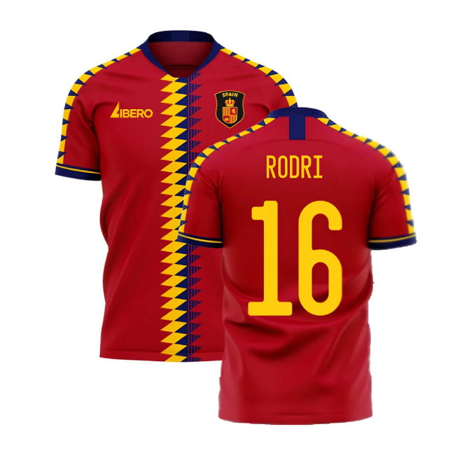 Spain 2025-2026 Home Concept Football Kit (Libero) (RODRI 16)-SoccerKits Hub | Buy Soccer Jerseys Online